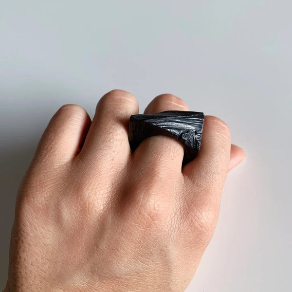 SUMMIT RING - OXIDISED SOLID SILVER