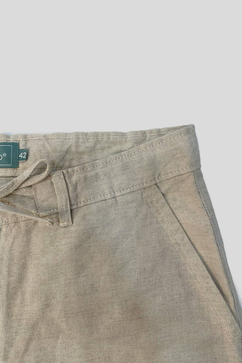 Linen Bermuda Shorts - Beige