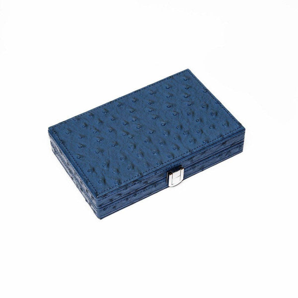 Line 'Em Up Domino Set in Blue Ostrich