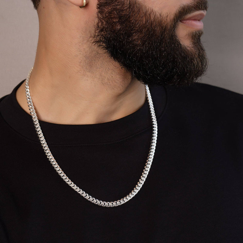925 Sterling Silver Miami Cuban Chain Necklace 7mm/24"