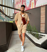 Leather Crossbody Bag - Mahogany