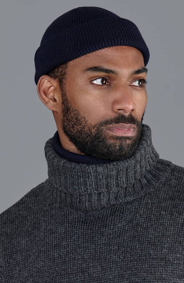 Heavyweight Merino Beanie - Navy