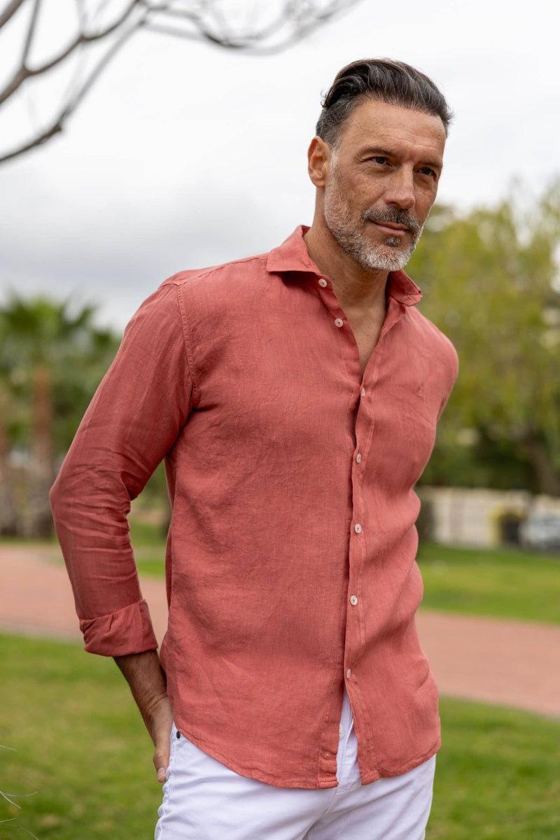 Linen Shirt - Cherry