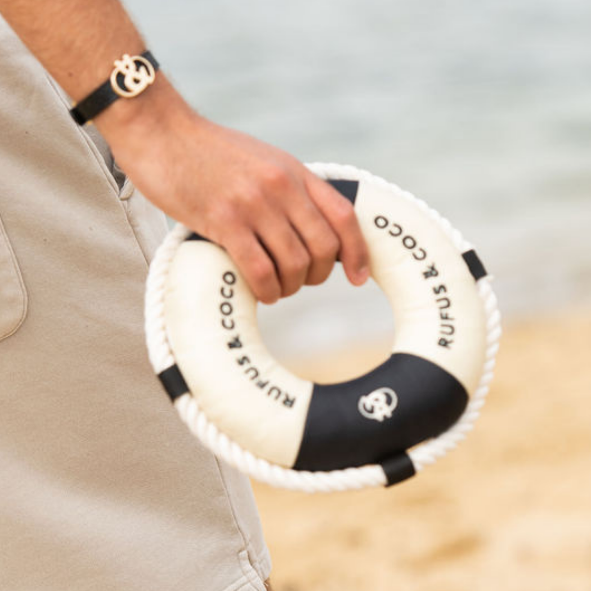 Seaforth Life Saver Dog Toy - Black/Ecru