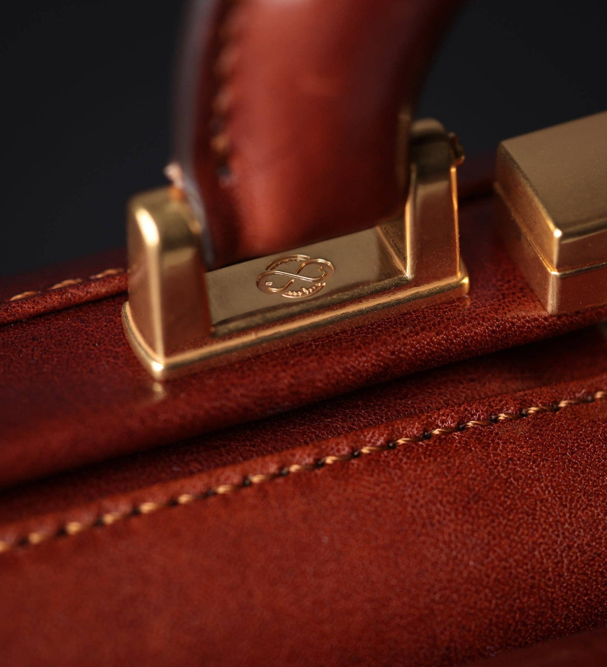 Large Italian Leather Doctor Bag - Brown