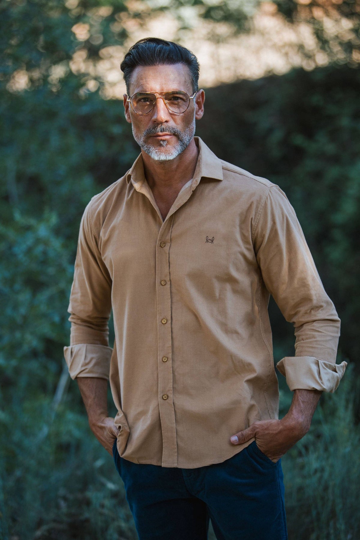 Microcord shirt - Camel