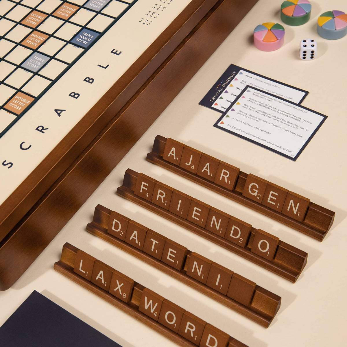 3-in-1 Game Collection: Scrabble, Trivial Pursuit & Cribbage