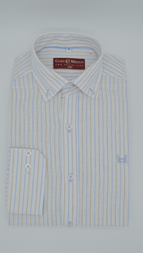 Striped Linen Shirt - Blue/Beige
