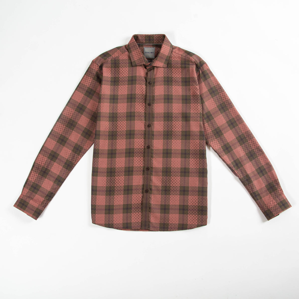 Plaid Long Sleeve Woven Shirt - Mauve