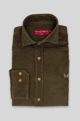 Microcord Shirt - Khaki Brown