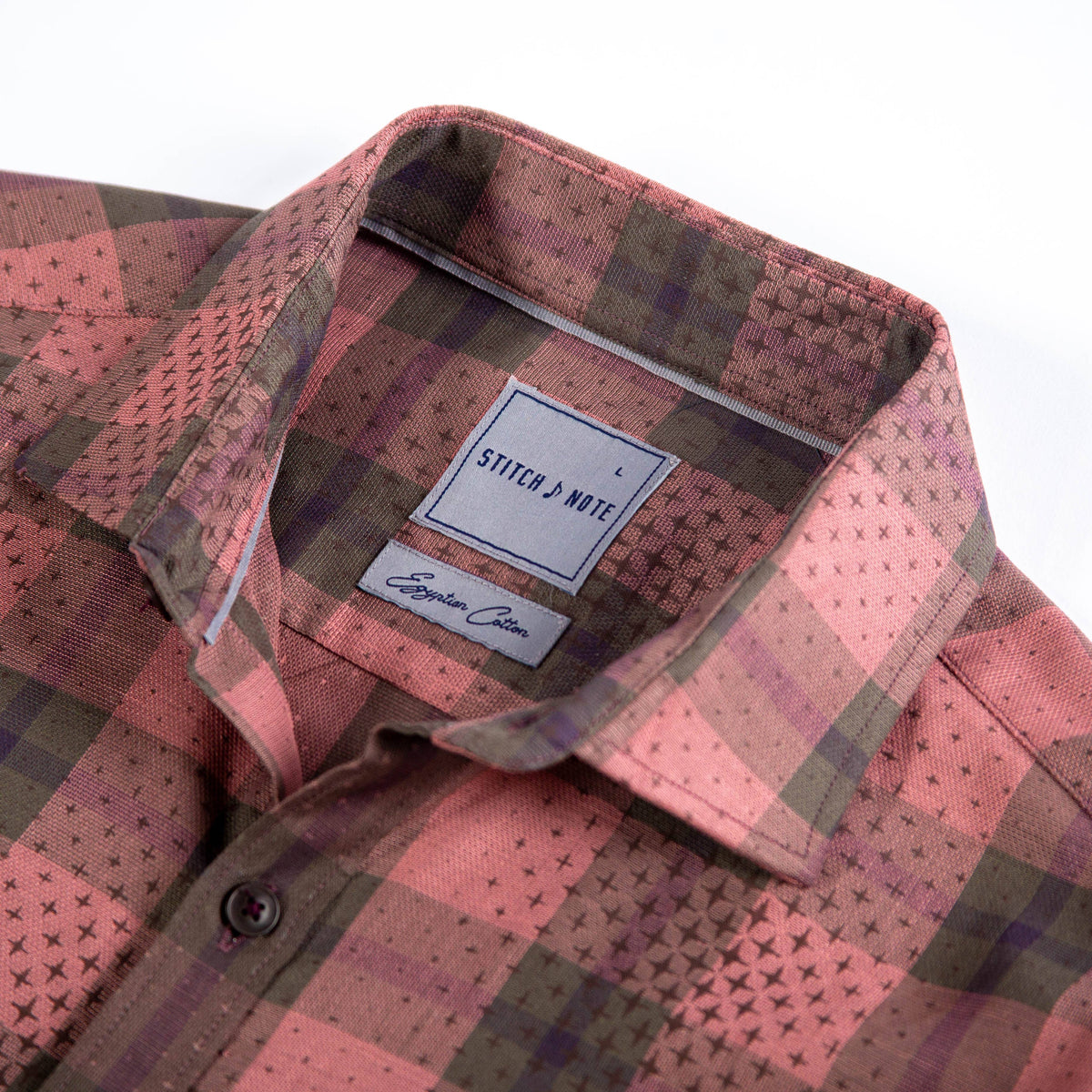 Plaid Long Sleeve Woven Shirt - Mauve