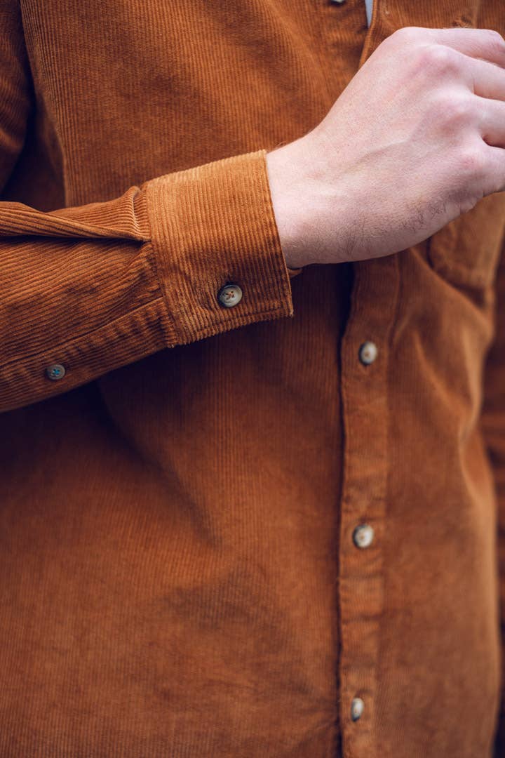 Recycled Corduroy Overshirt - Caramel