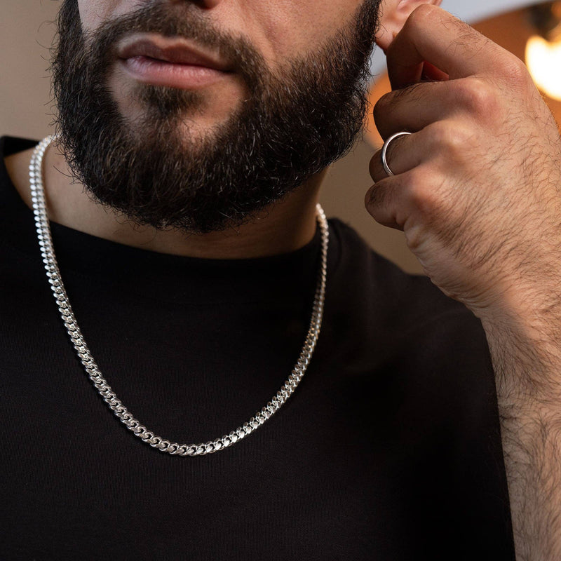 925 Sterling Silver Miami Cuban Chain Necklace 7mm/24"