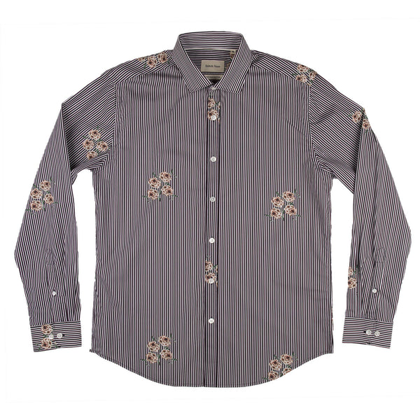 Floral Stripe Long Sleeve Shirt
