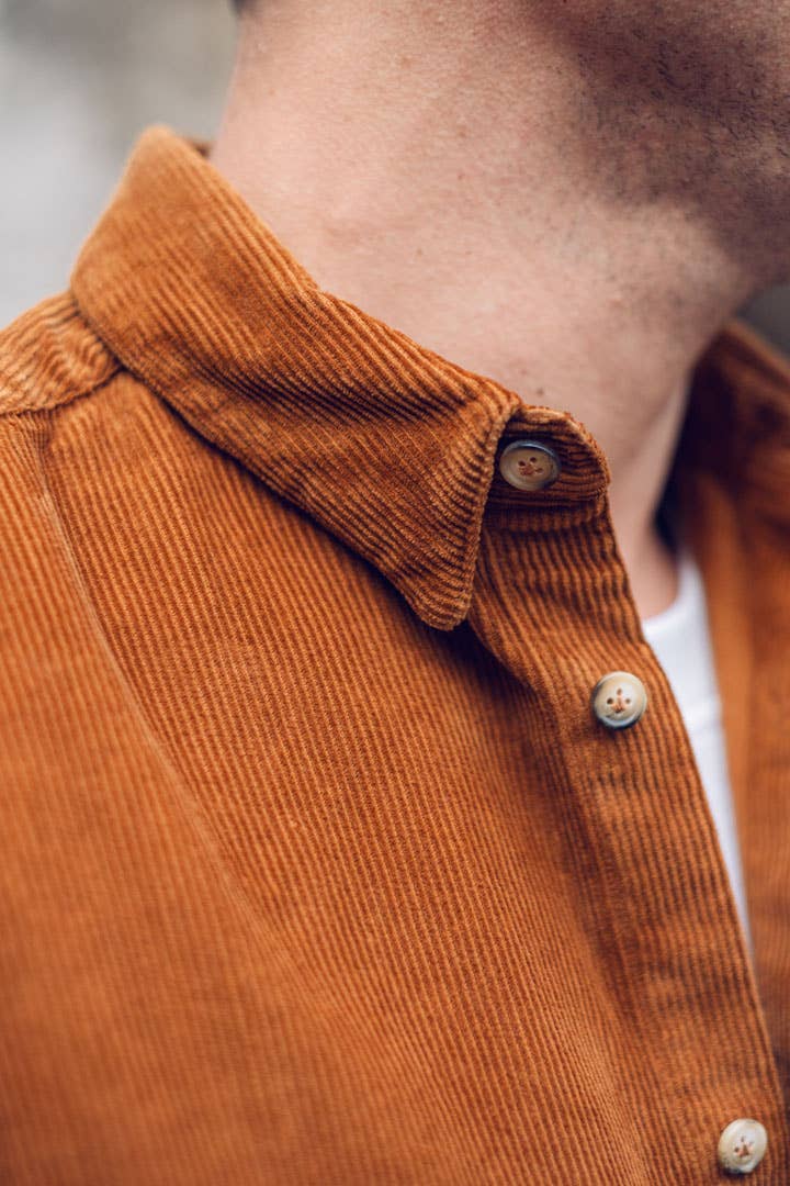 Recycled Corduroy Overshirt - Caramel