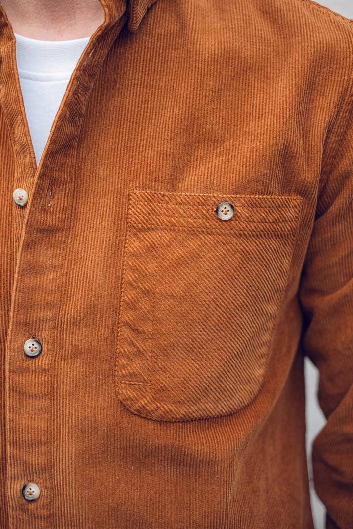 Recycled Corduroy Overshirt - Caramel