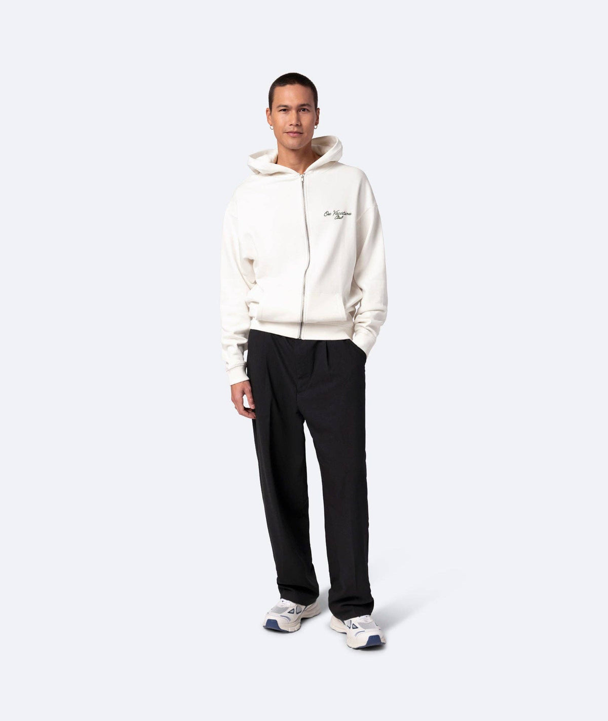 Logo Zip Hoodie - Off White