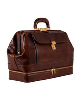 Large Italian Leather Doctor Bag - Brown