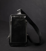 Leather Crossbody Bag - Mahogany