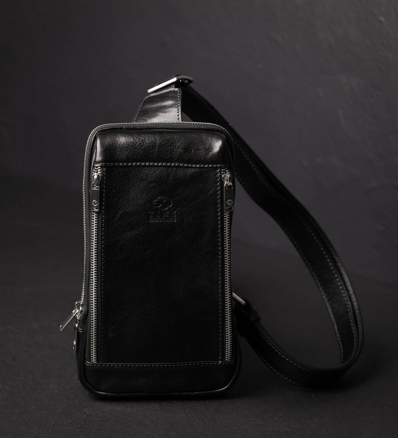 Leather Crossbody Bag - Mahogany