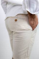 Linen Bermuda Shorts - Beige