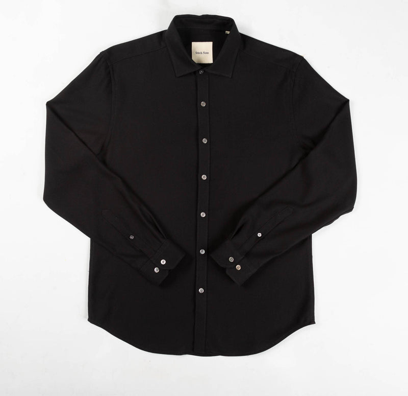 Luxe Black Long Sleeve Shirt - Onyx