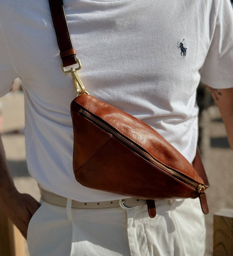 Leather Cross-body bag - Saddle Tan