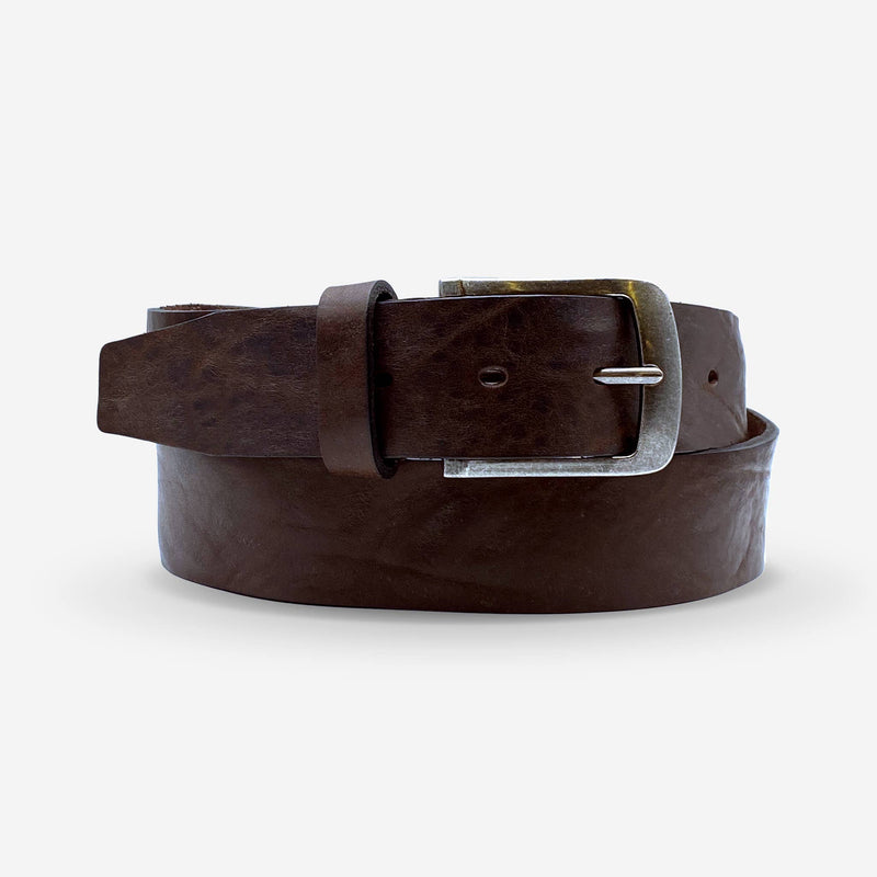 MEN'S LEATHER BELT - MAHOGANY