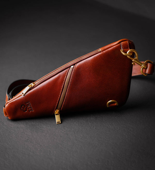 Leather Cross-body bag - Saddle Tan