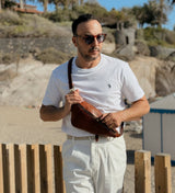 Leather Cross-body bag - Saddle Tan