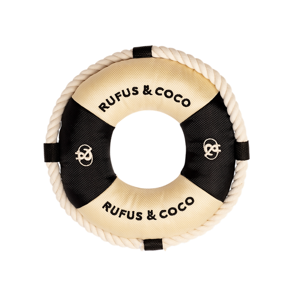 Seaforth Life Saver Dog Toy - Black/Ecru