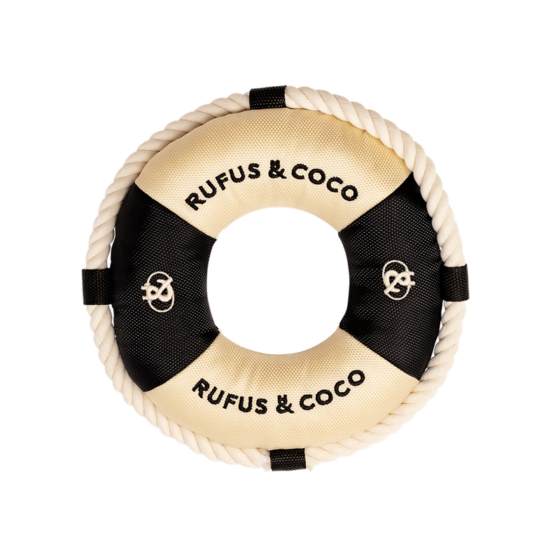 Seaforth Life Saver Dog Toy - Black/Ecru