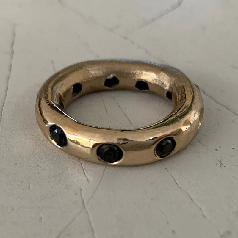 GRAND LOOP RING - SOLID BRONZE + BLACK DIAMONDS