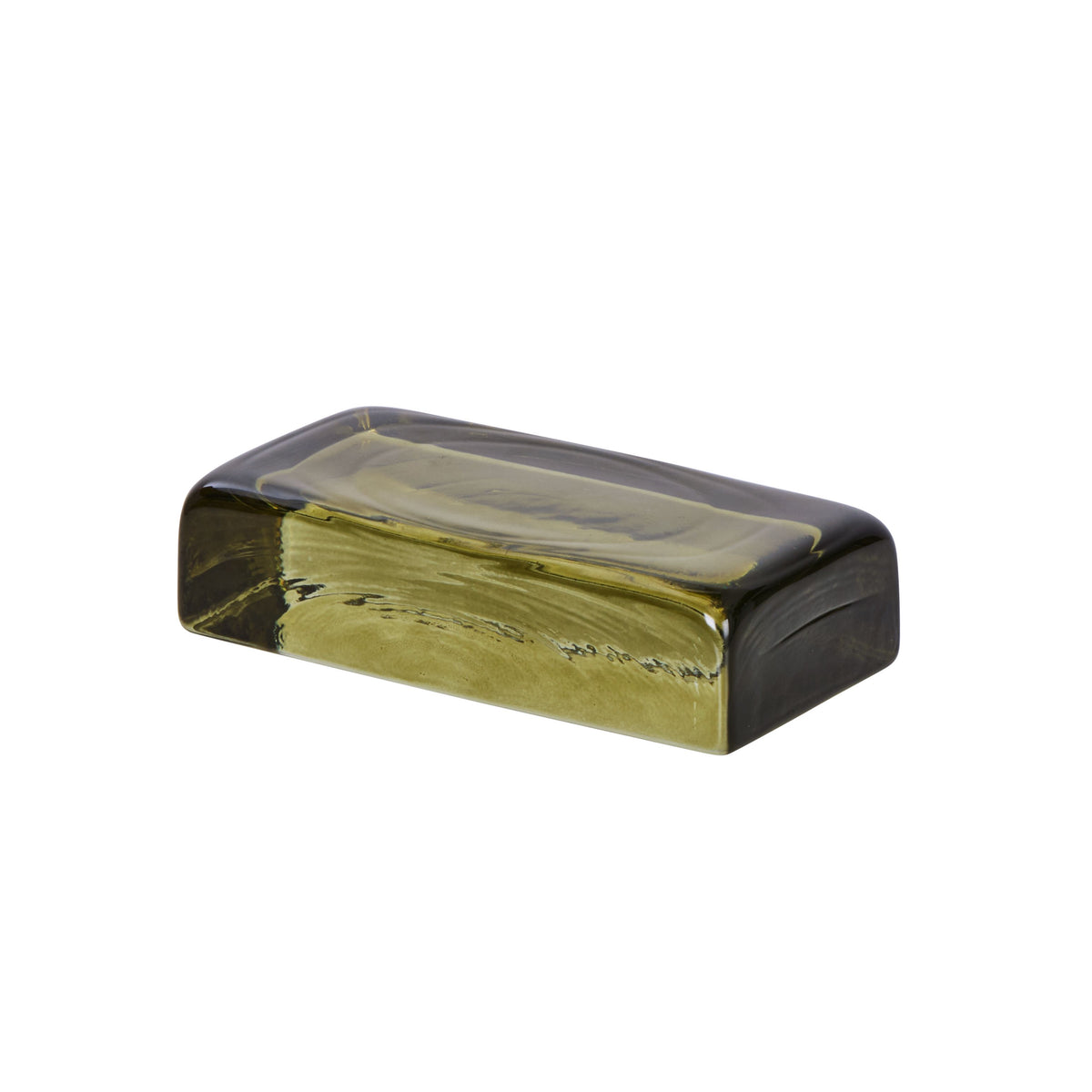 Glass Brick Sculpture - Green