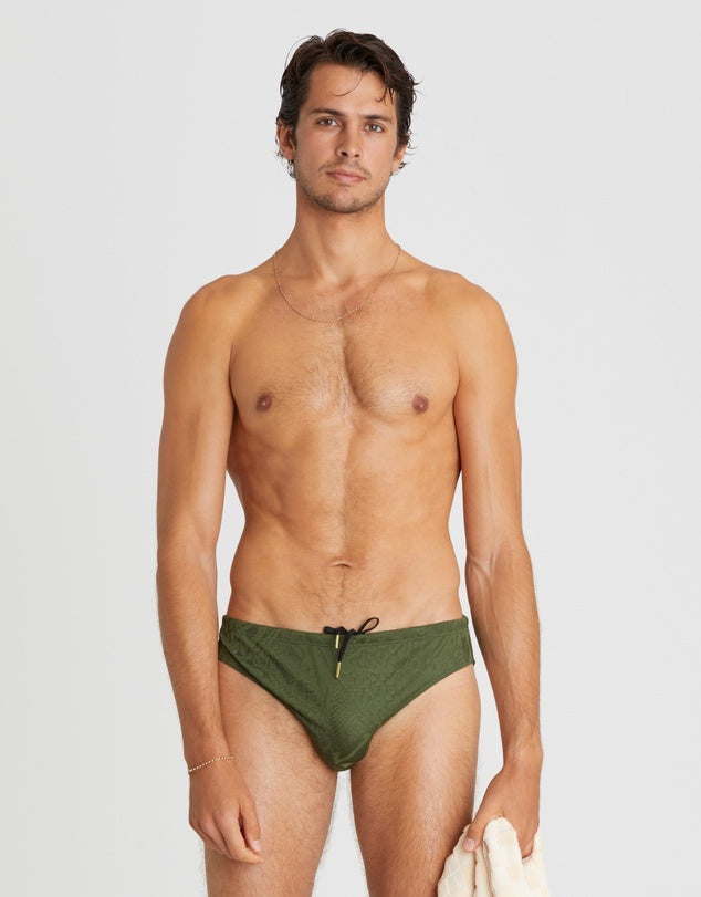 Racer Swim Brief - Olive