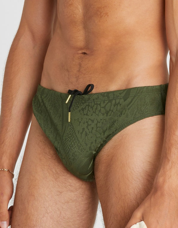 Racer Swim Brief - Olive