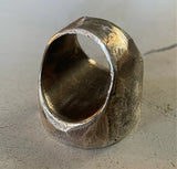 HIDE RING - SOLID DISTRESSED & OXIDISED SILVER