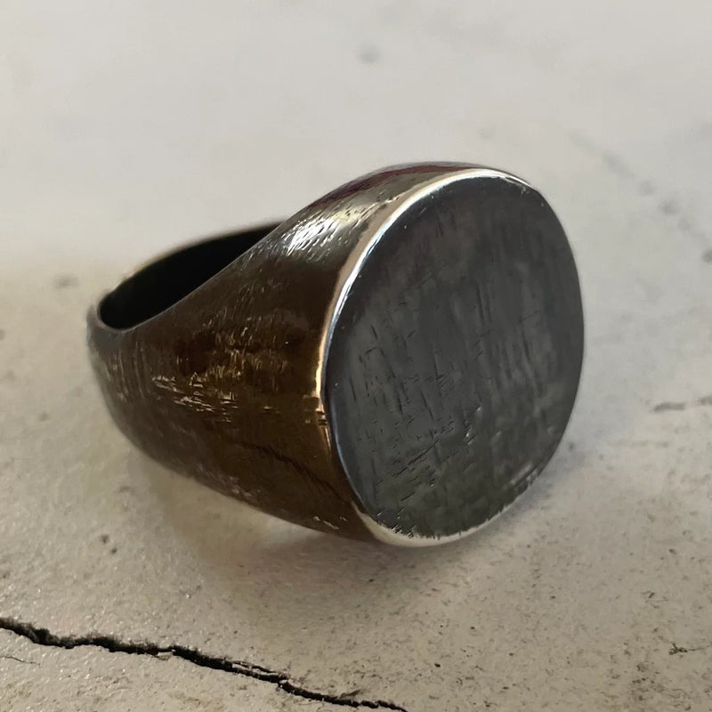 GRAND BRAND RING - OXIDISED SILVER