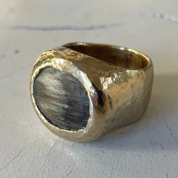 HORN BRAND RING - SOLID BRONZE