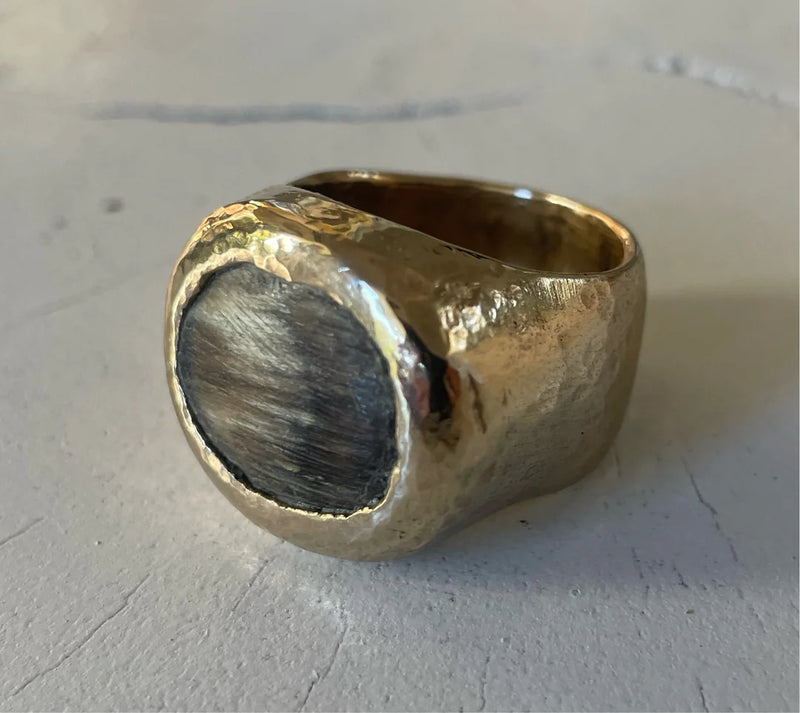 HORN BRAND RING - SOLID BRONZE