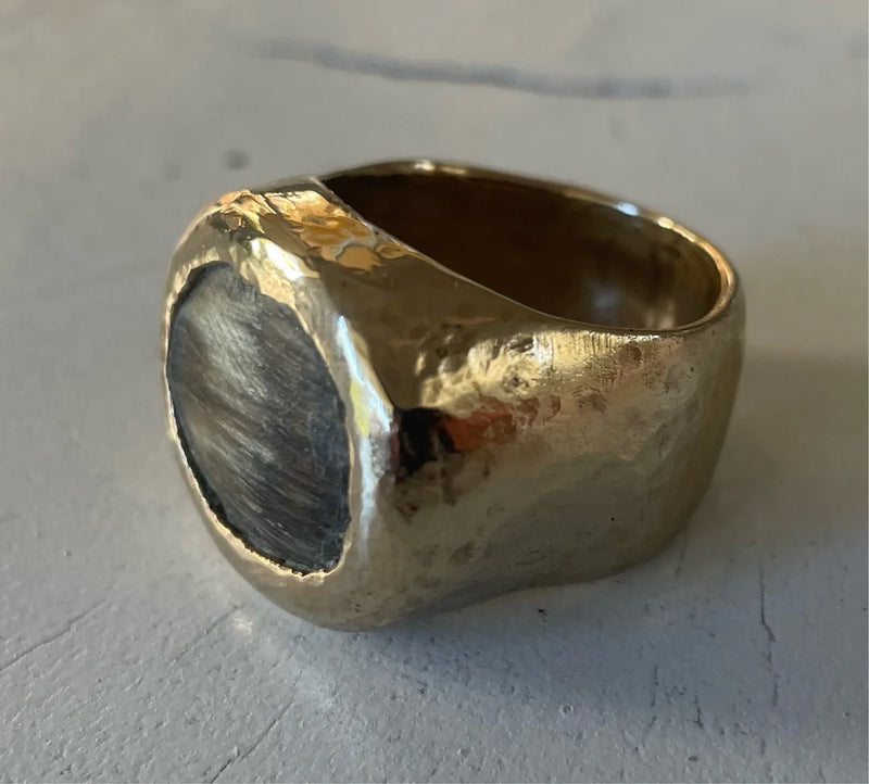 HORN BRAND RING - SOLID BRONZE