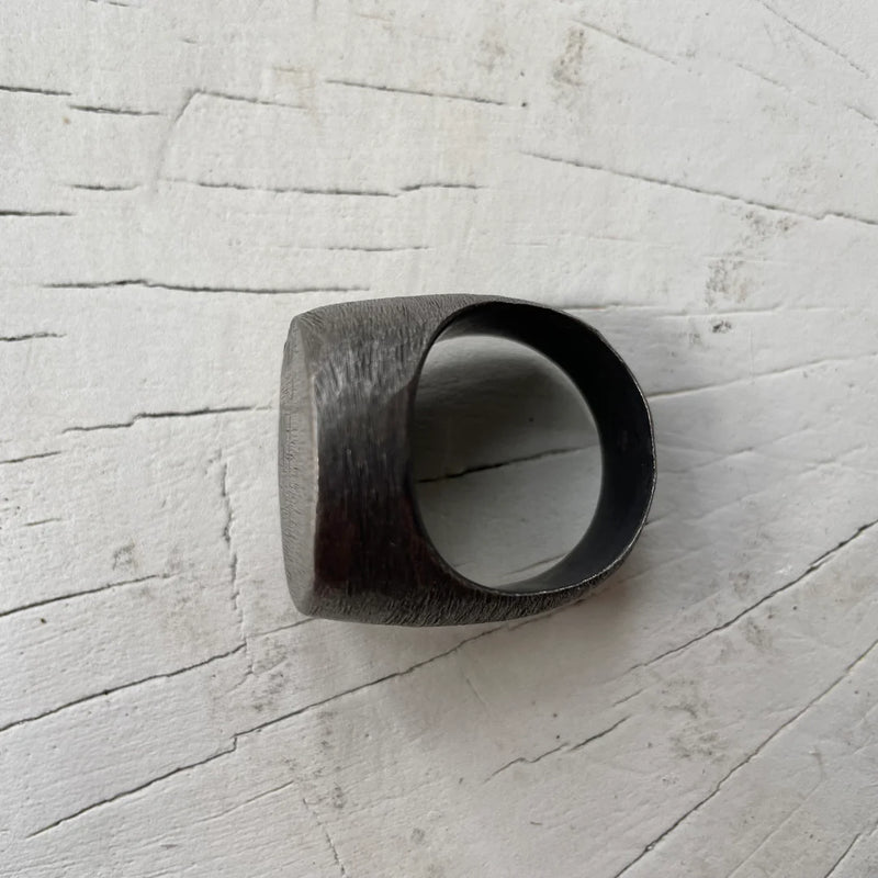 GRAND BRAND RING - OXIDISED SILVER