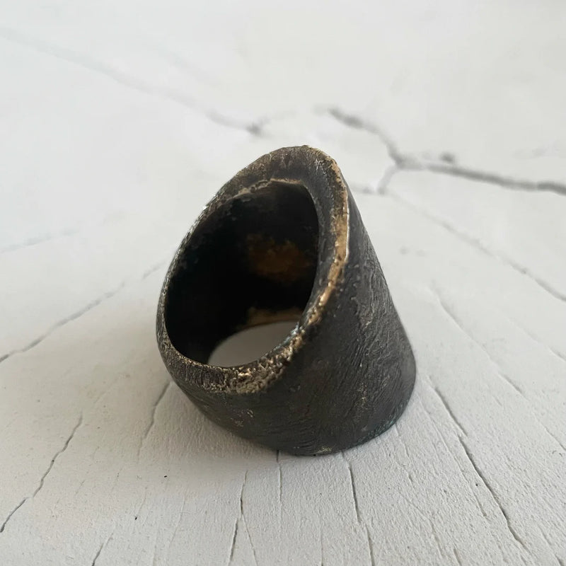 WARRIOR RING - OXIDISED SOLID BRONZE