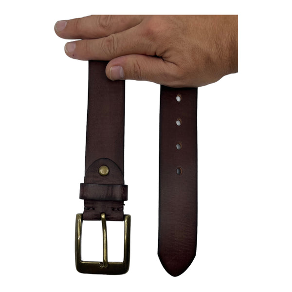 Leather belt - Mahogany