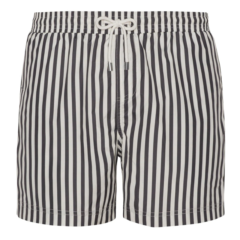 Navy striped Mid-Length Swim Shorts