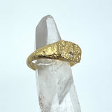 Terra rectangle ring solid 18k Gold + Diamond