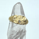 Terra rectangle ring solid 18k Gold + Diamond