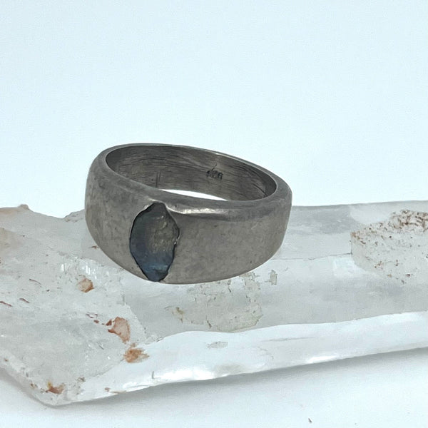 Raw labradorite ring #1