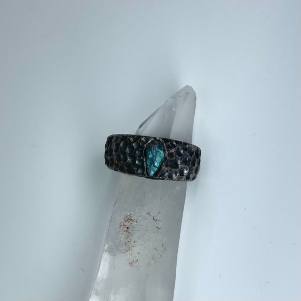 Pitted labradorite ring #2