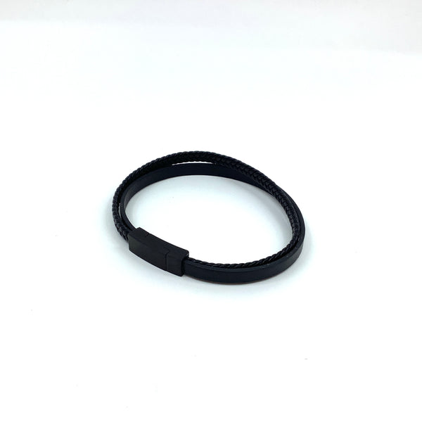 Fine Leather Bracelet - Black